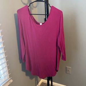 Women’s purple scoop neck long flowy blouse XL